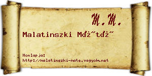 Malatinszki Máté névjegykártya